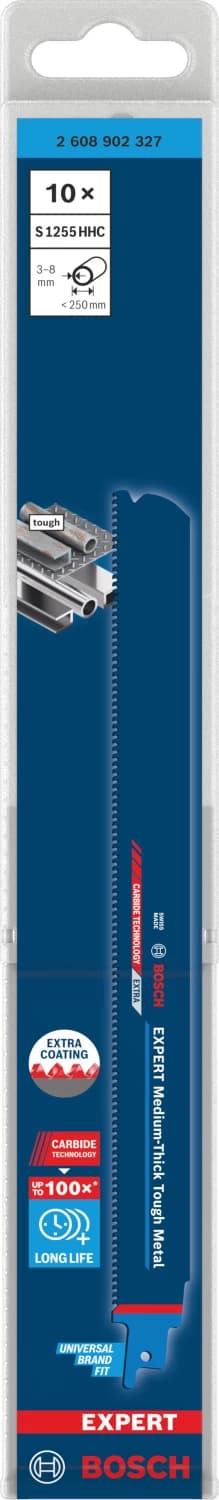 Bosch EXPERT S1255HHC Medium-Thick Tough Reciprozaagblad - 250mm - Metaal (10st) thumbnail 2