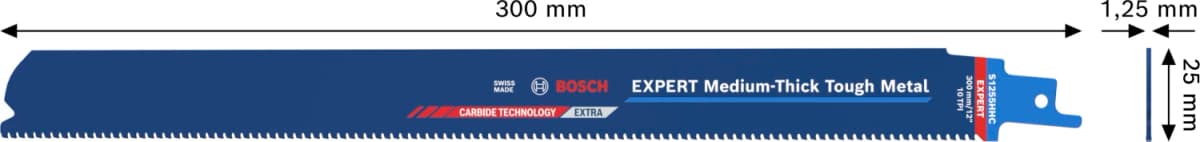 Bosch EXPERT S1255HHC Medium-Thick Tough Reciprozaagblad - 250mm - Metaal (10st) thumbnail 4