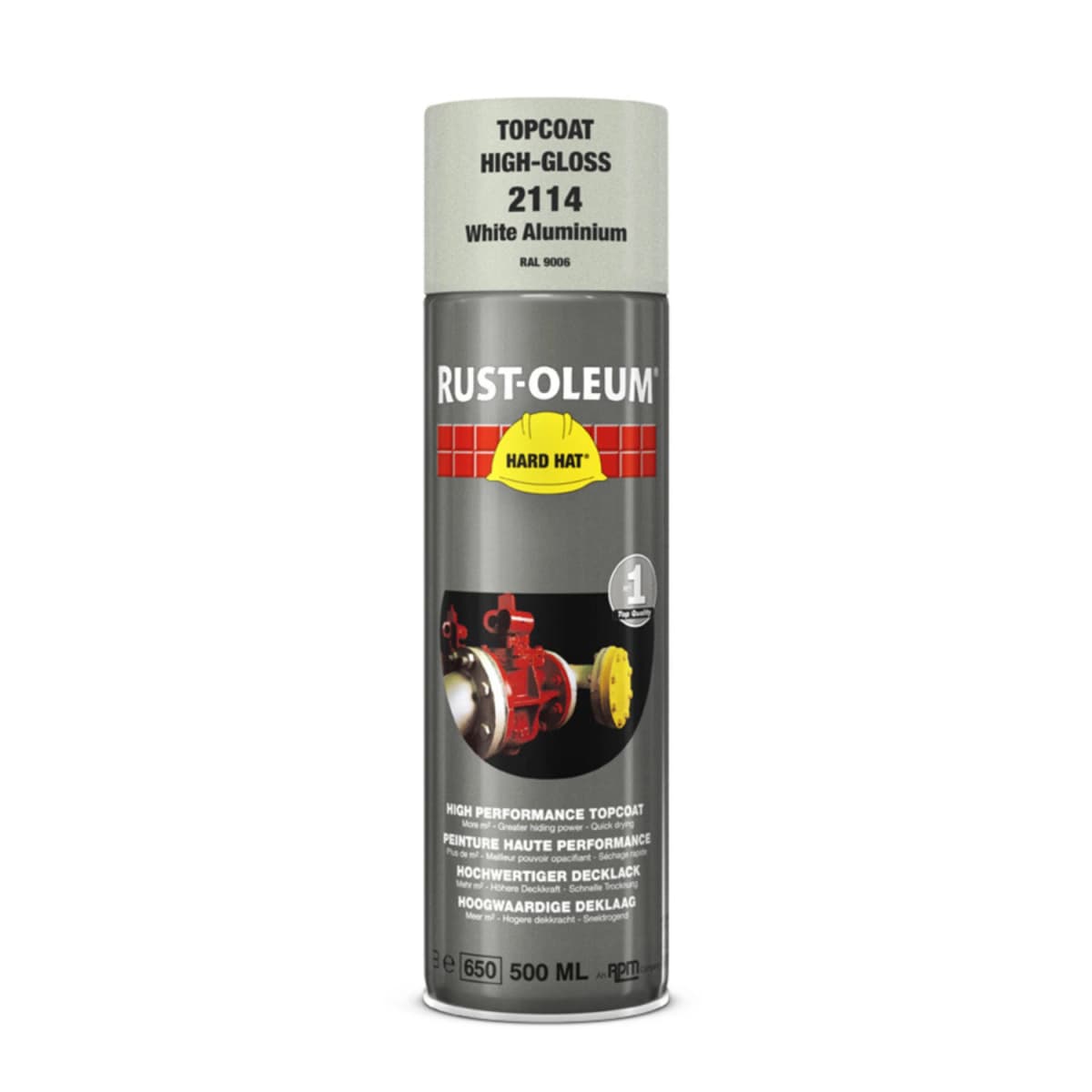 Rust-Oleum Hard Hat 2114 - RAL 9006 Aluminium Wit - 0,5L