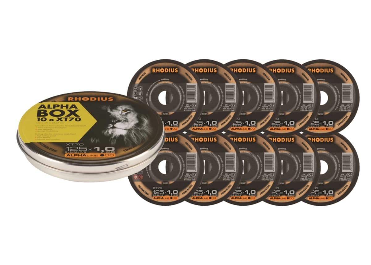 Rhodius 208226 XT70 ALPHALINE L Doorslijpschijf Extra Dun 125 X 22,23 X 1,0mm 10 St.