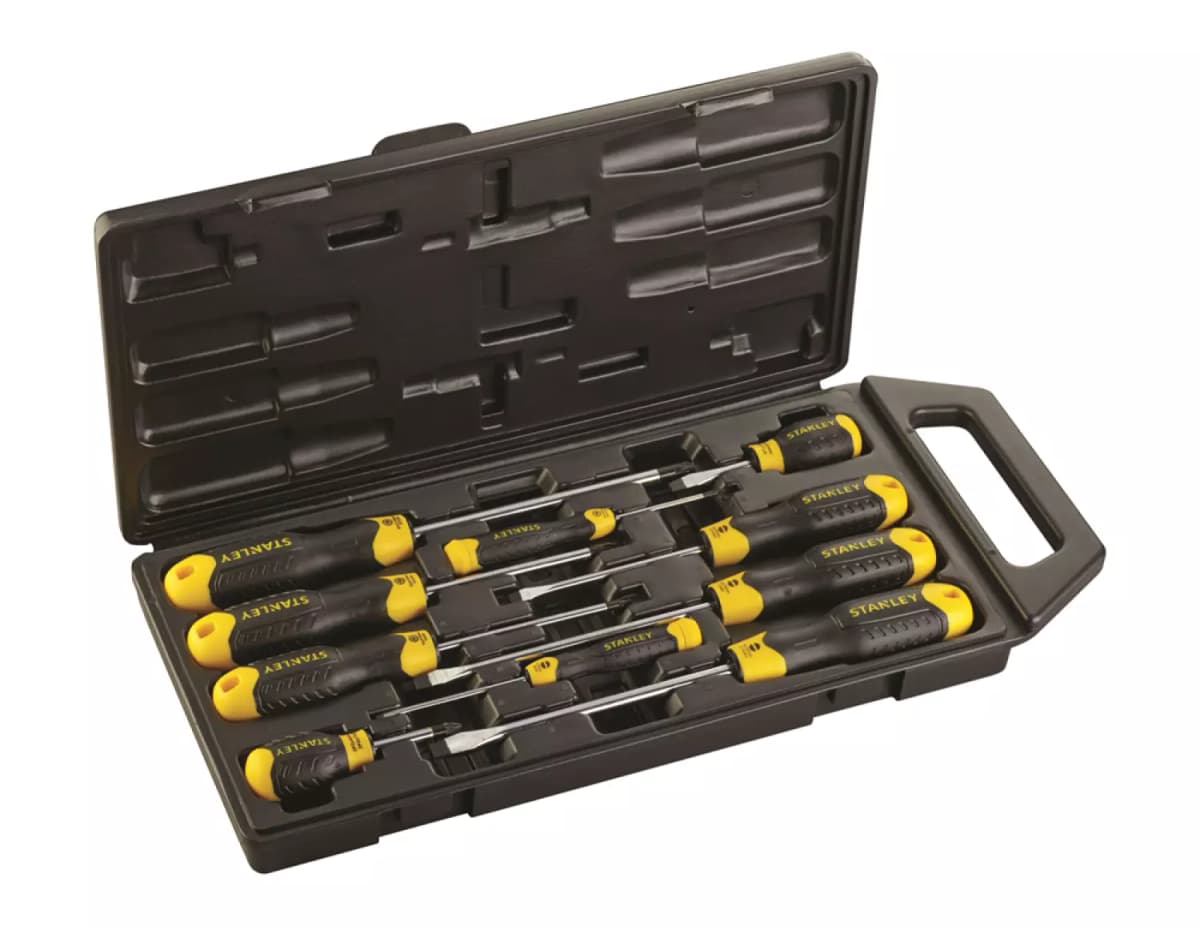 Stanley 2-65-014 CushionGrip 10-delig Sleufkop/pozidriv Schroevendraaierset thumbnail 2