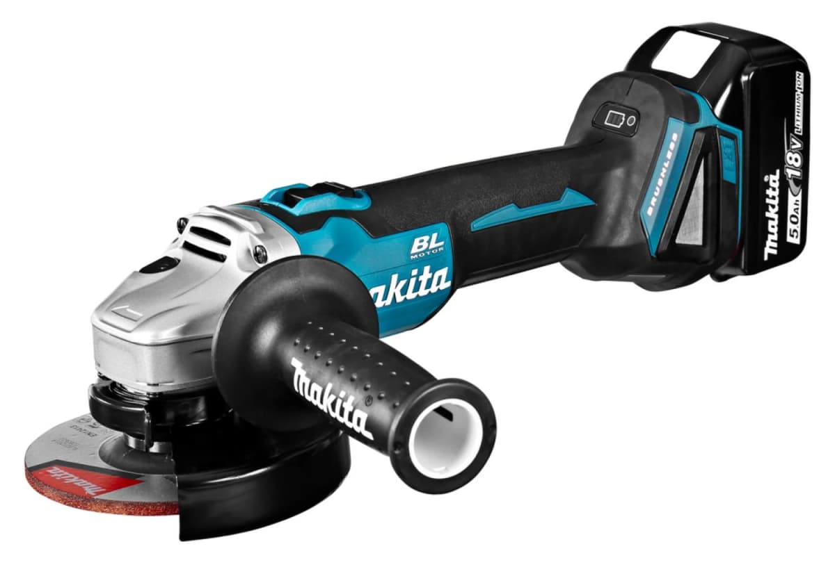 Makita DLX2154TJ1 18V Li-Ion Accu Haakse Slijper (DGA504)&Multitool (DTM51) Combiset (2x 5.0Ah Accu) In 2 X Mbox thumbnail 2