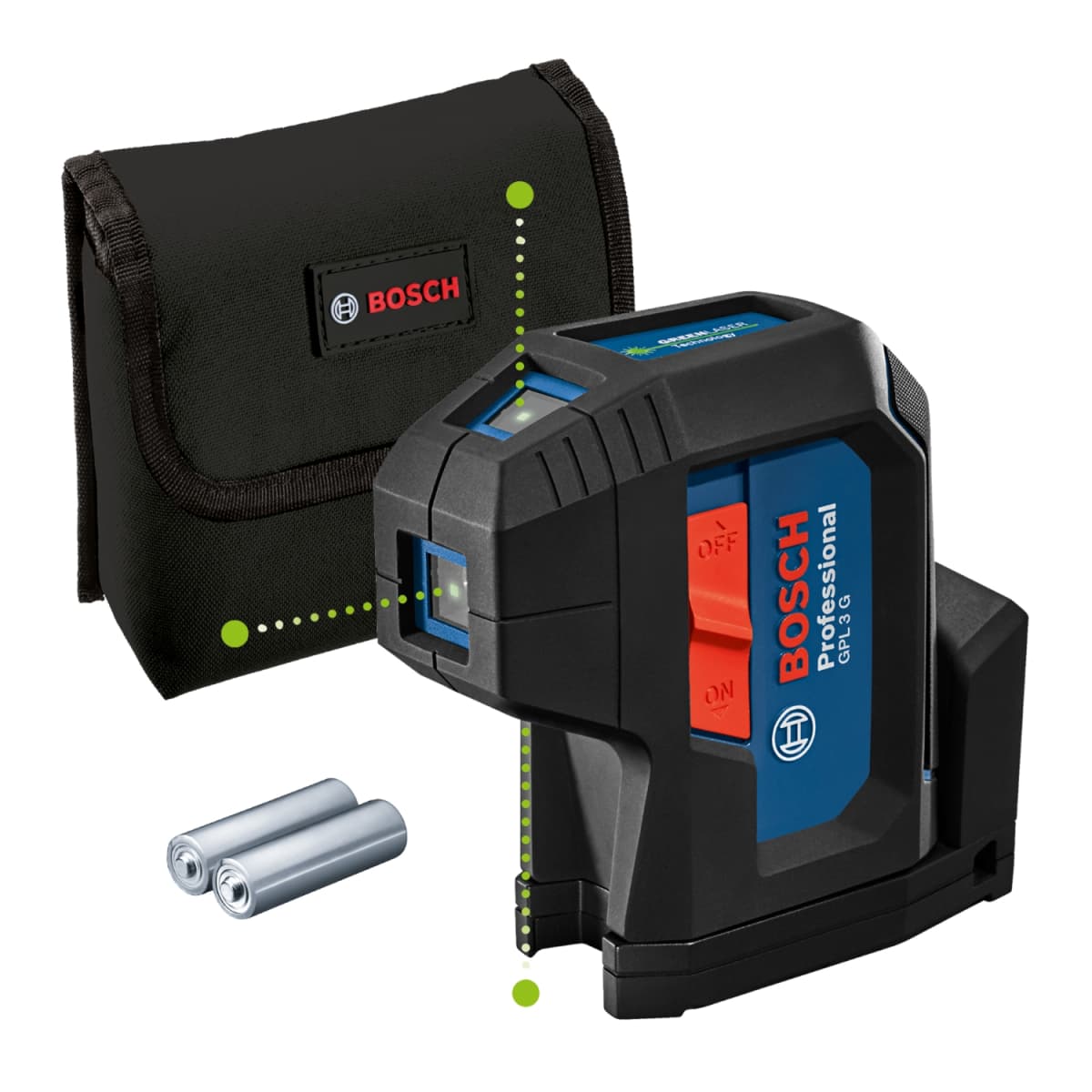 Bosch GPL 3 G Puntlaser Incl. Batterijen In Etui - 30m - 3 Punten - IP65