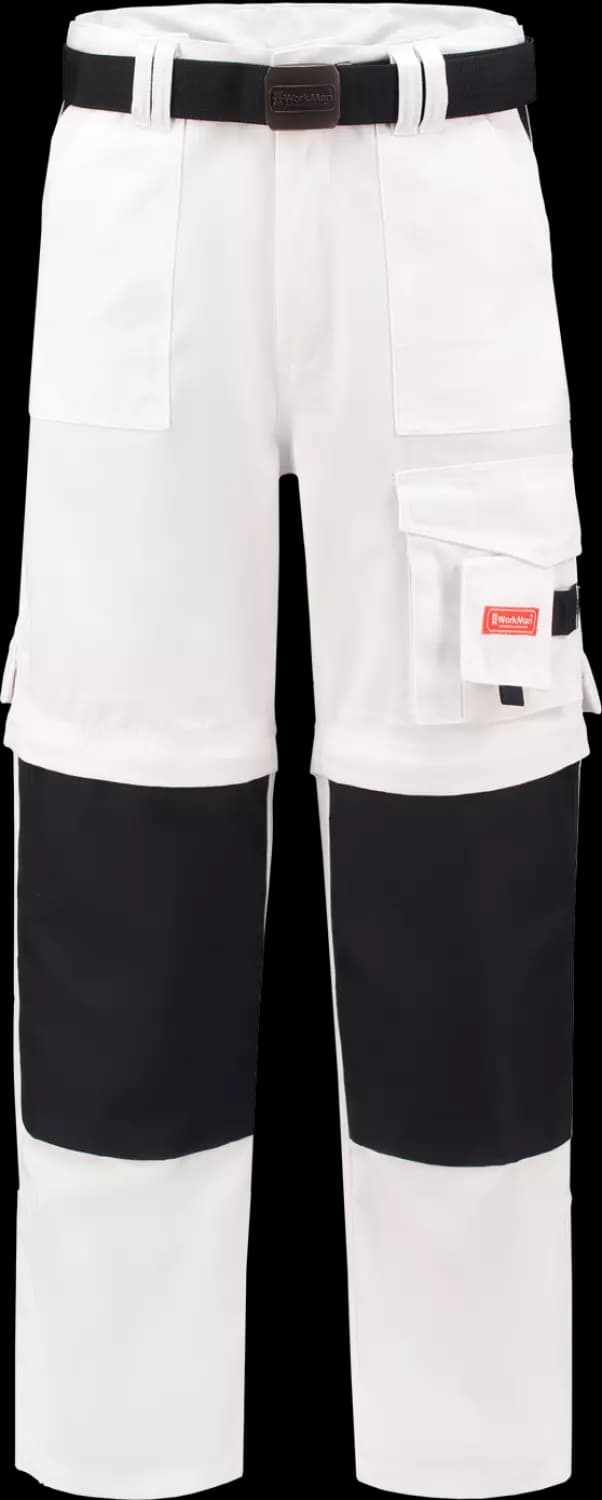 Workman 1004 Classic Worker ZIP OFF Werkbroek - Wit / Navy - Maat 47 (32/34)