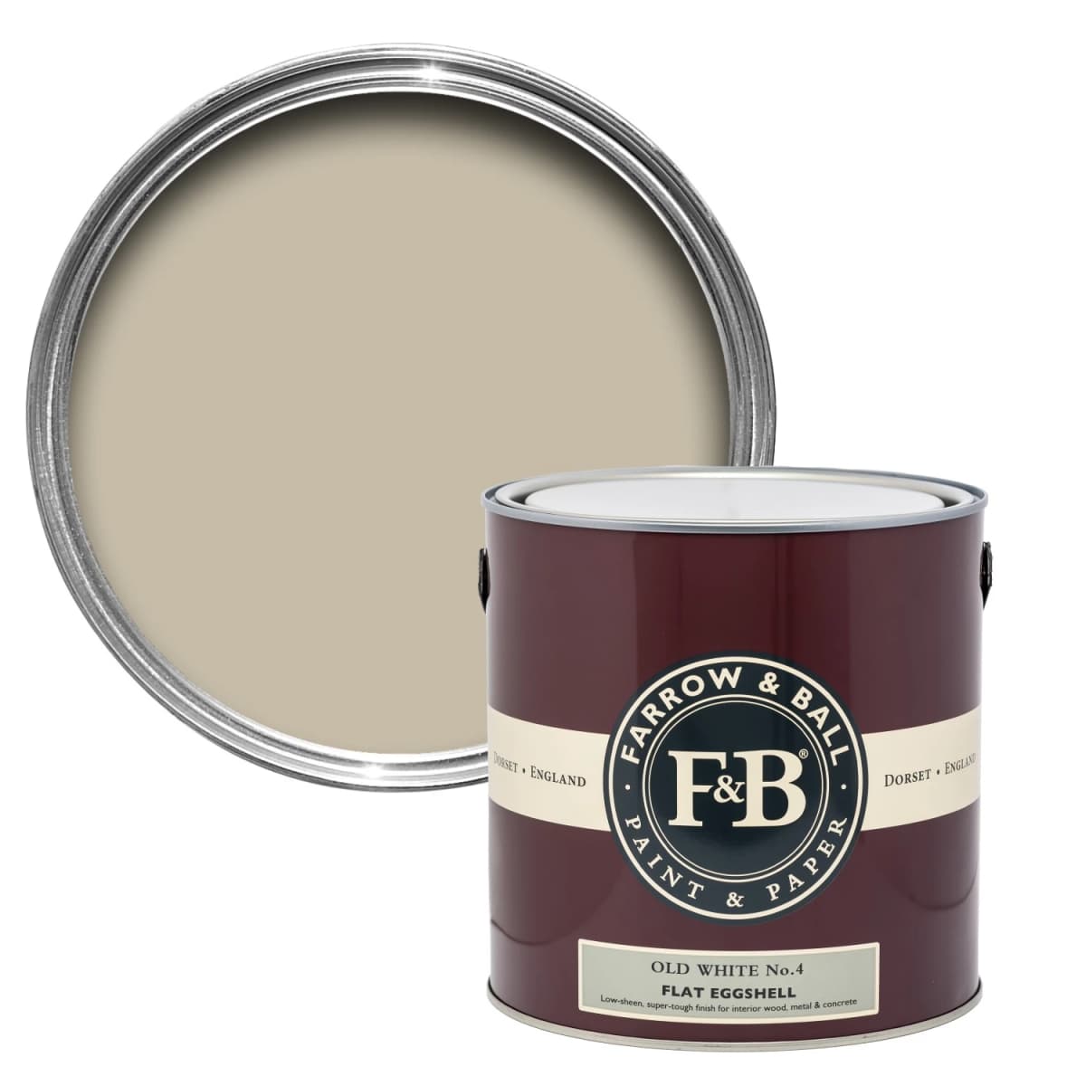 Farrow&Ball Flat Eggshell Old White No.4 - 750ml