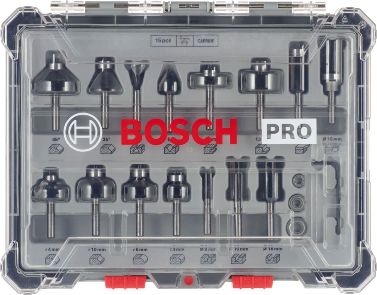 Bosch 2607017471 15-delige Frezenset In Cassette - 6mm