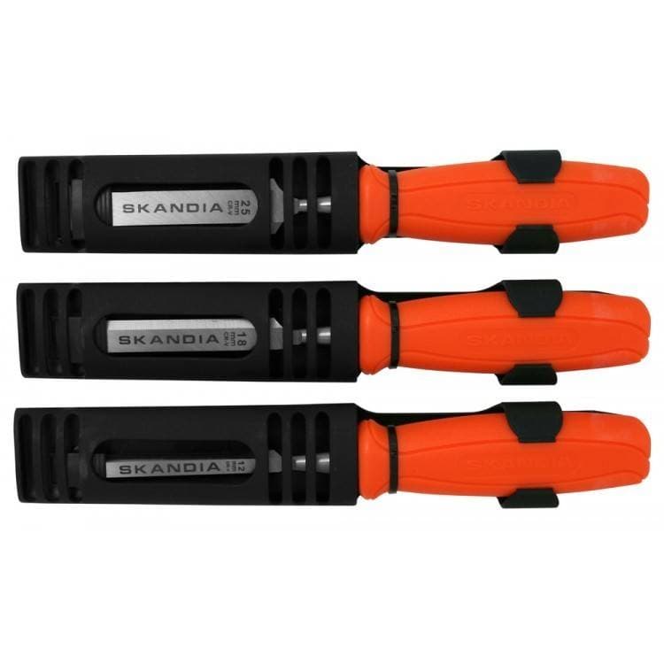 Skandia houtbeitelset kunststof heft 3-delig 12-18-25 mm
