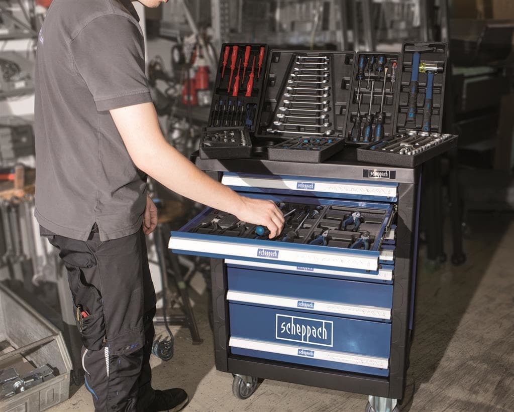 Scheppach TW1000 Gereedschapswagen gevuld 263 delig thumbnail 9