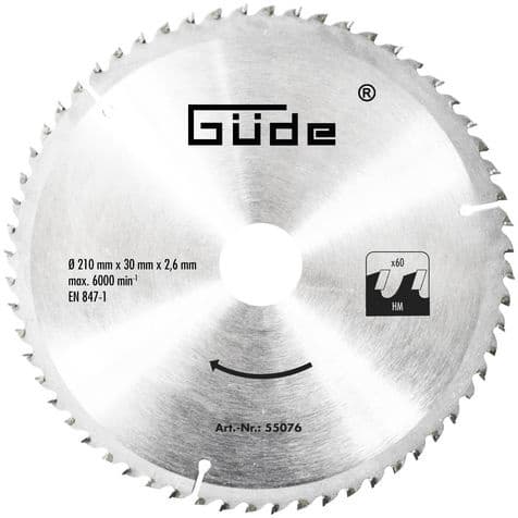Güde zaagblad 210x30 mm 60 Tands HM