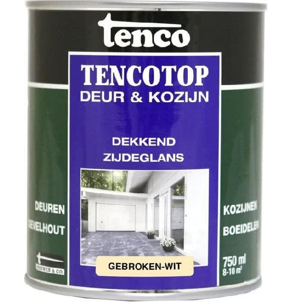 Tencotop Deur&Kozijn Dekkend Zijdeglans Gebroken Wit - 750 ml