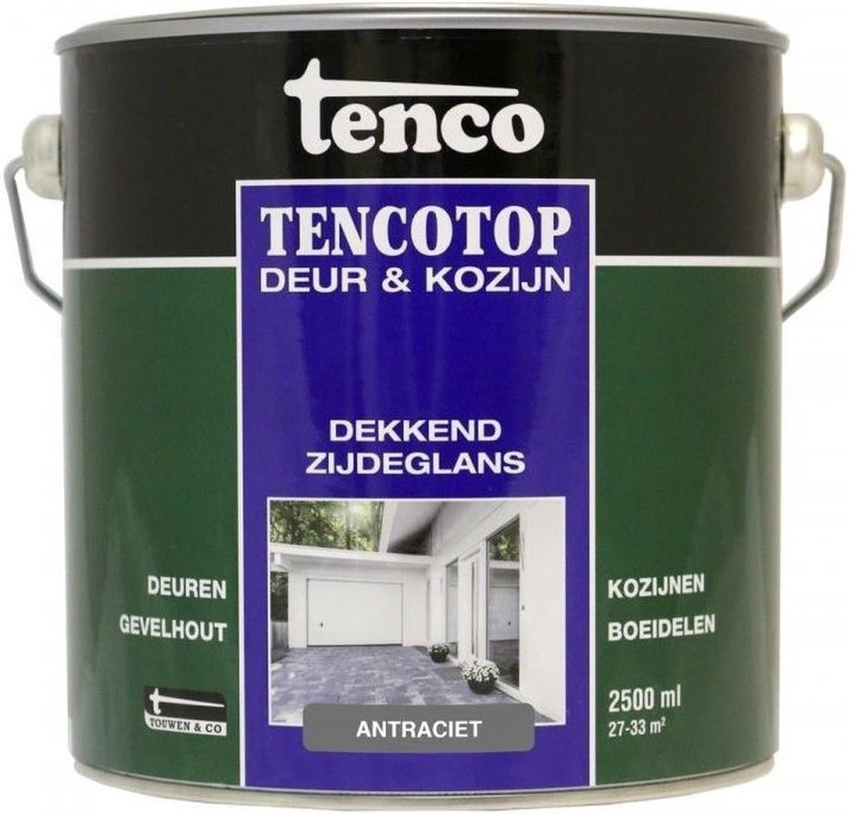 Tencotop Deur&Kozijn Dekkend Zijdeglans Antraciet - 2,5 L