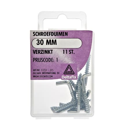 Deltafix Schroefduimen verzinkt 30 mm 11 stuks
