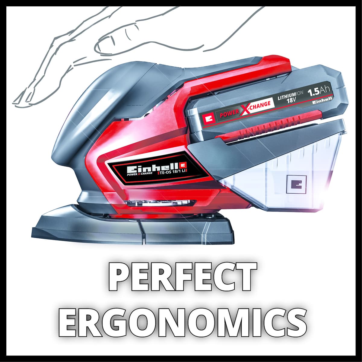 Einhell TE-OS 18/150 Li Solo Accu Schuurmachine thumbnail 8