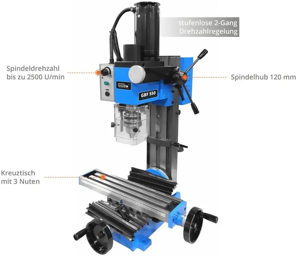 Güde GBF 550 Mini Boor - Freesmachine thumbnail 6