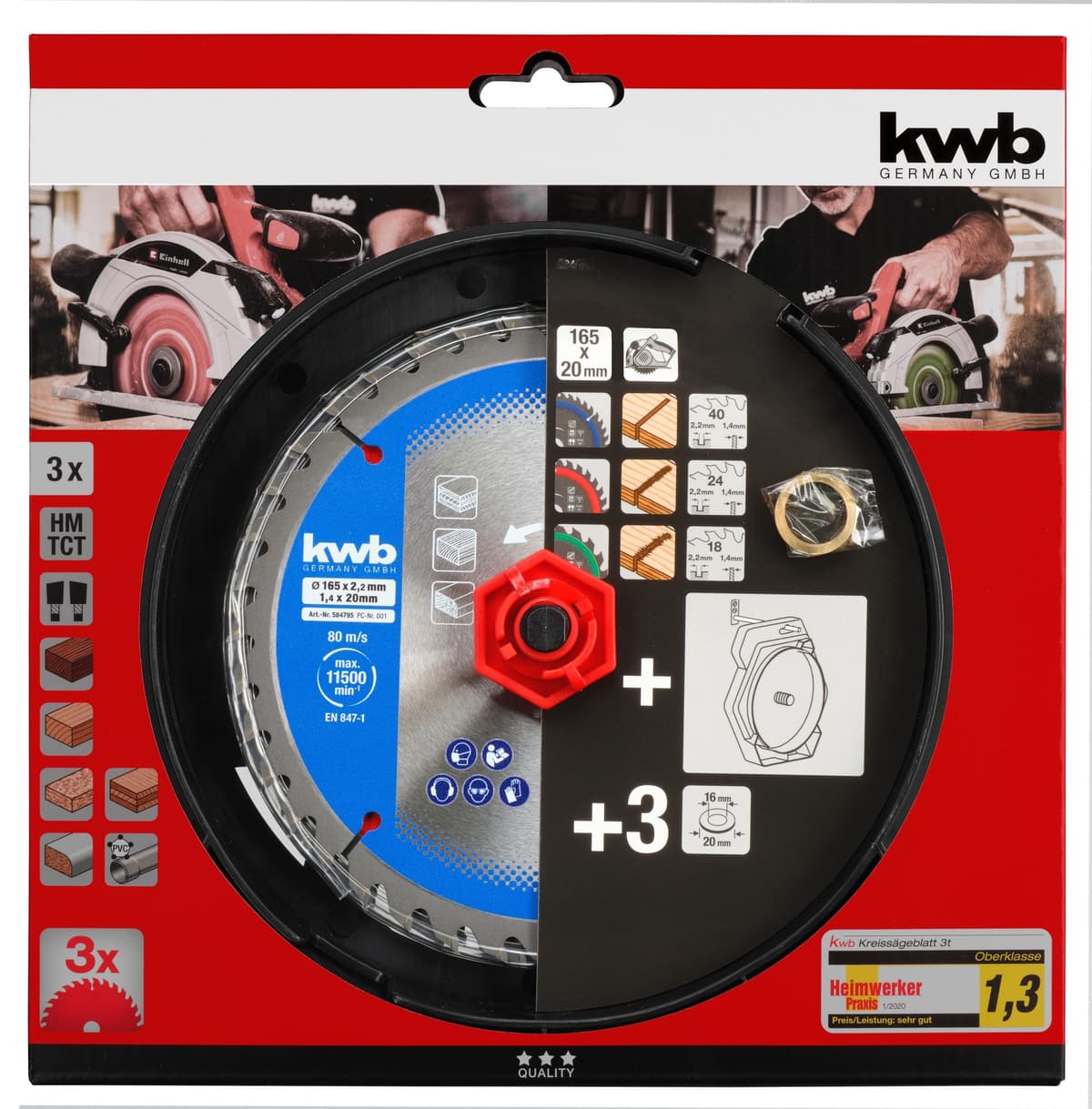 KWB ZaagbladSet 190 x 30mm 24/36/60Tands thumbnail 4