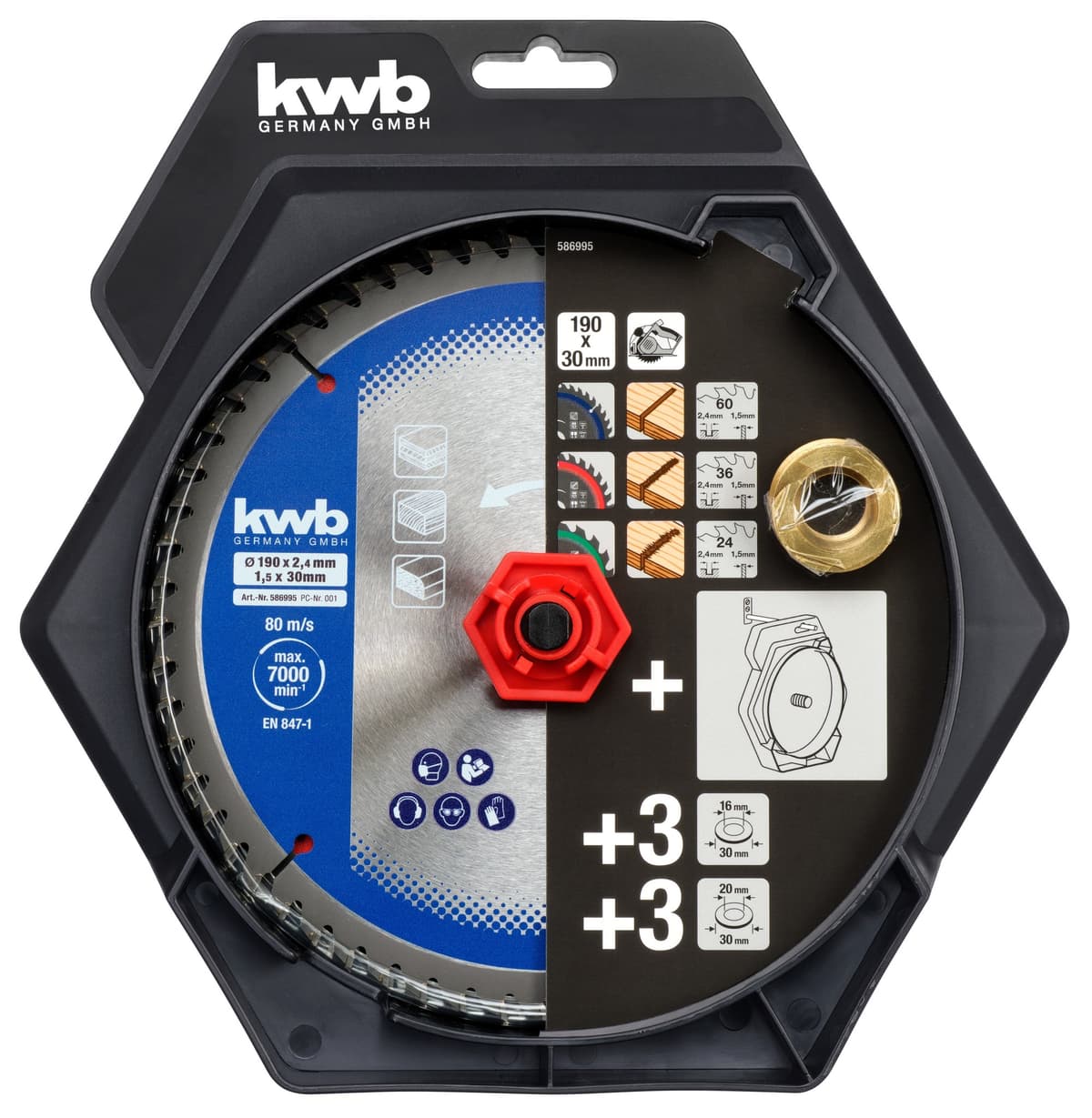 KWB ZaagbladSet 190 x 30mm 24/36/60Tands thumbnail 5