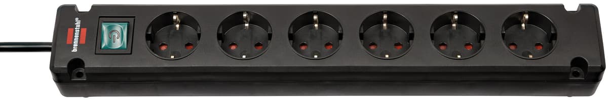 Brennenstuhl Bremounta Stekkerdoos, 6-Voudig, 3M Kabel, Zwart