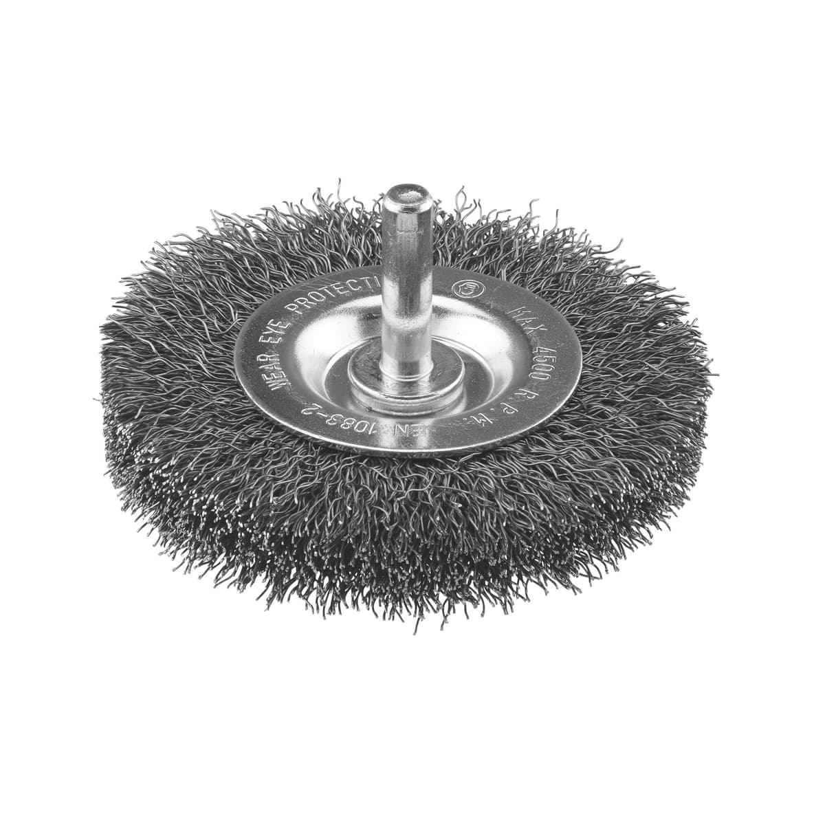 IRWIN Staaldraadborstel (boormachine) voor steen, beton, staal, diameter 75mm, dikte 15mm.