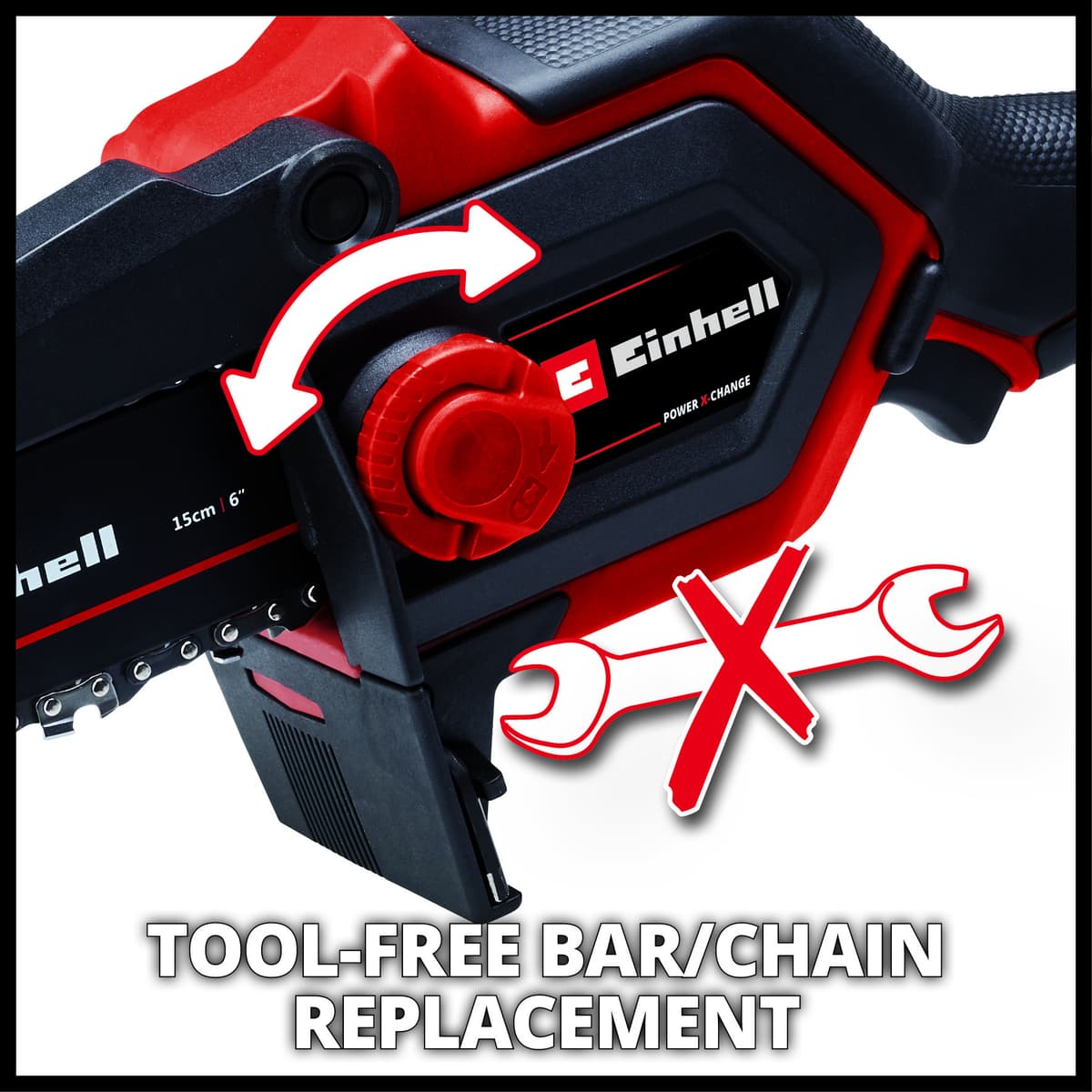 Einhell GE-PS 18/15 Li BL Solo - Accu Mini Kettingzaag thumbnail 5