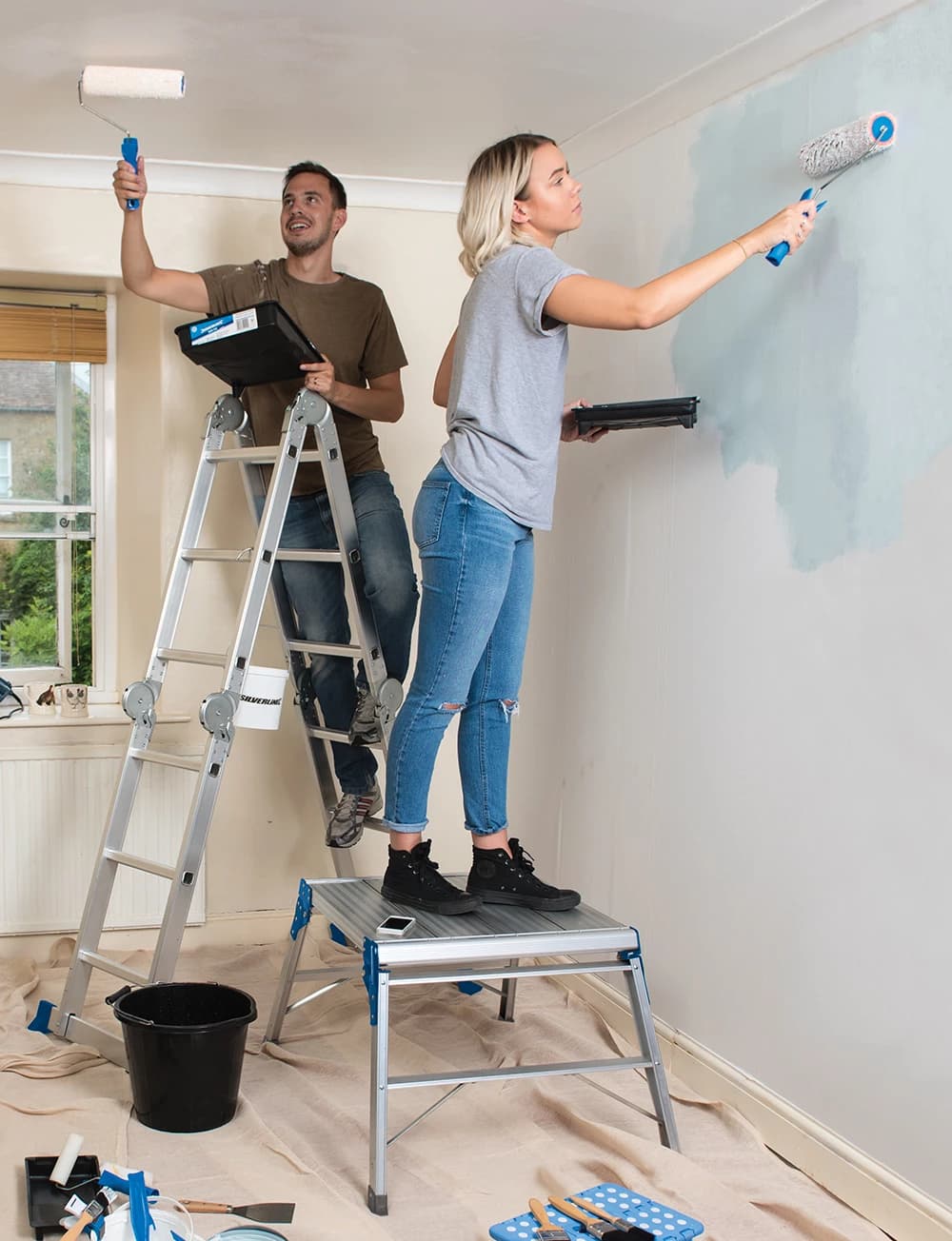 Silverline - Multifunctionele ladder met platform 3,6 M1 thumbnail 5