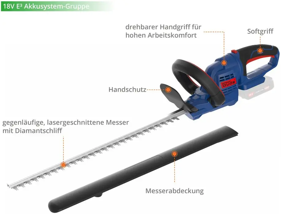 Güde Accu-heggenschaar HS 18-0 - SOLO (Zonder Accu&Lader) thumbnail 6