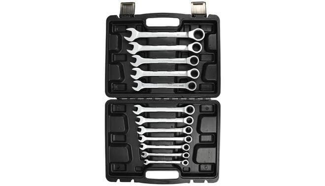 Ratel ring-steek sleutel 12 dlg + koffer