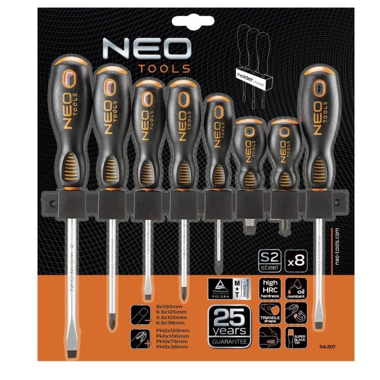NEO Schroevendraaierset 8 Delig Met Muurhouder 04-207 thumbnail 3