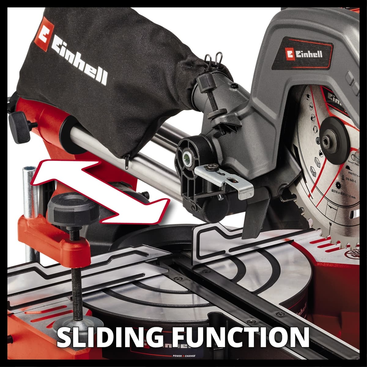 Einhell TE-MS 36/8 L Li Solo - Accu Radiaal-, Afkort-/Verstekzaag -Ø216 mm - Power X-Change thumbnail 5