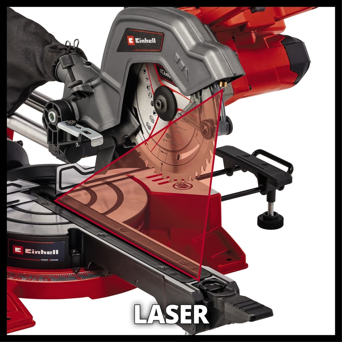 Einhell TE-MS 36/8 L Li Solo - Accu Radiaal-, Afkort-/Verstekzaag -Ø216 mm - Power X-Change thumbnail 6