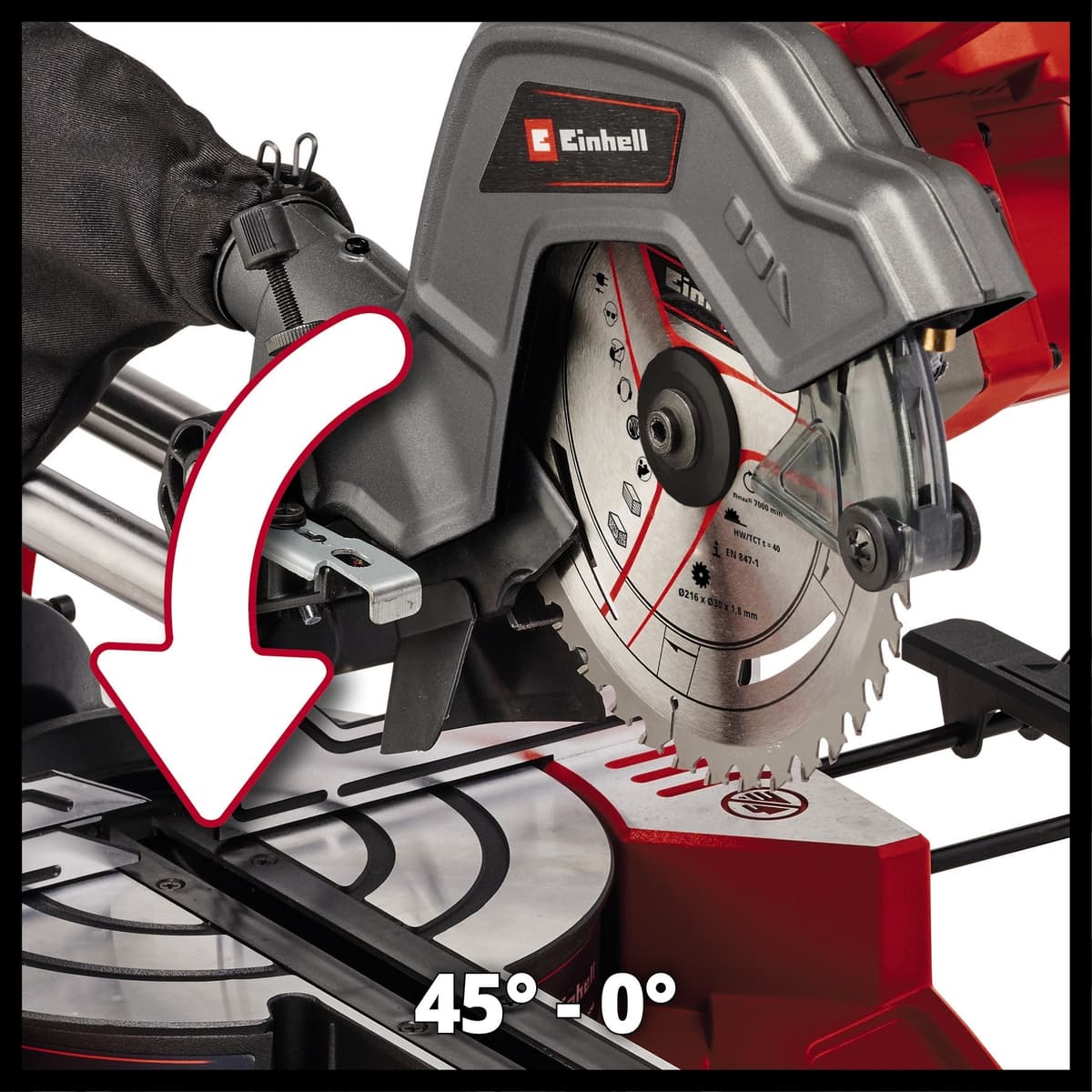 Einhell TE-MS 36/8 L Li Solo - Accu Radiaal-, Afkort-/Verstekzaag -Ø216 mm - Power X-Change thumbnail 8