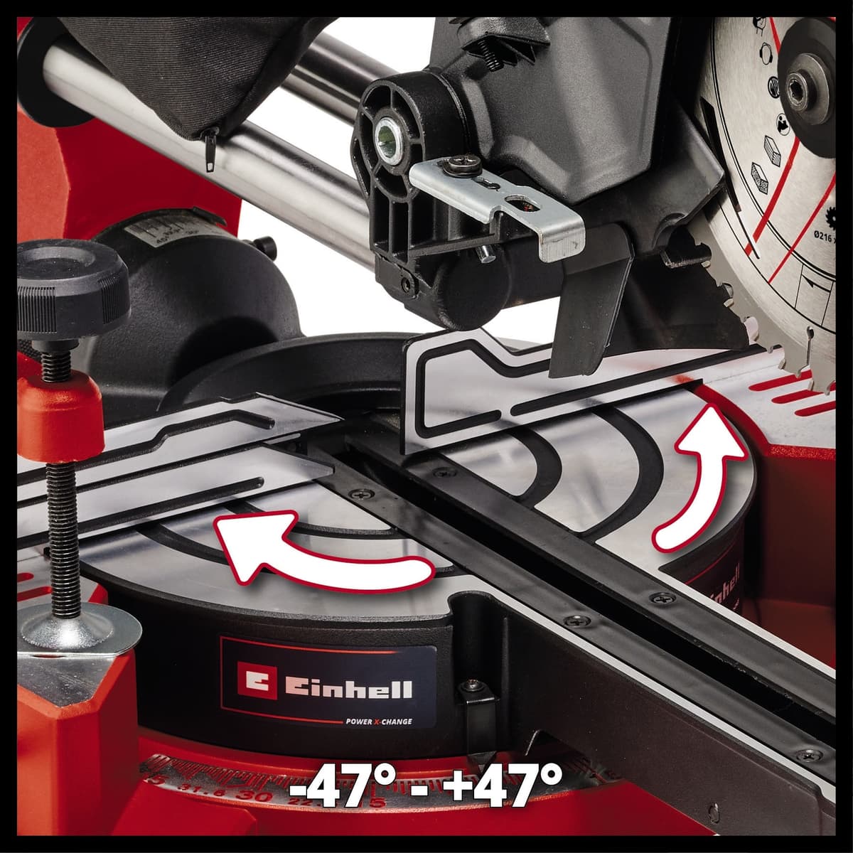 Einhell TE-MS 36/8 L Li Solo - Accu Radiaal-, Afkort-/Verstekzaag -Ø216 mm - Power X-Change thumbnail 9