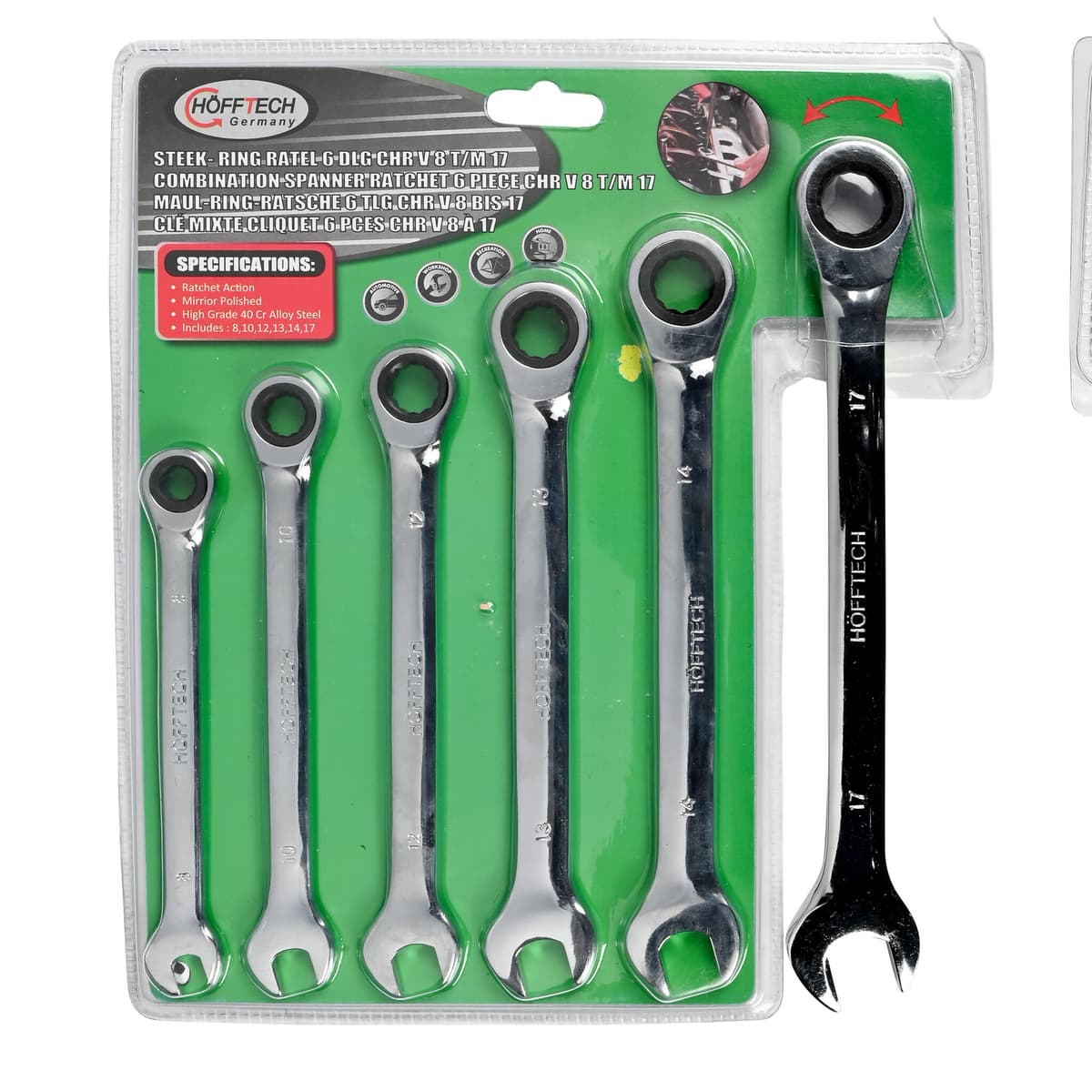 Benson Steek- en Ringratelsleutelset 6-delig Cr-V (007703) thumbnail 3