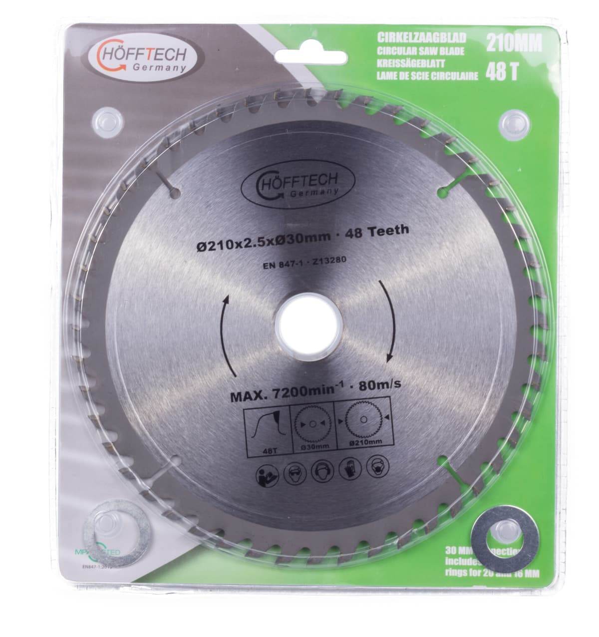 Hofftech Cirkelzaagblad 210 x 48 tands thumbnail 3