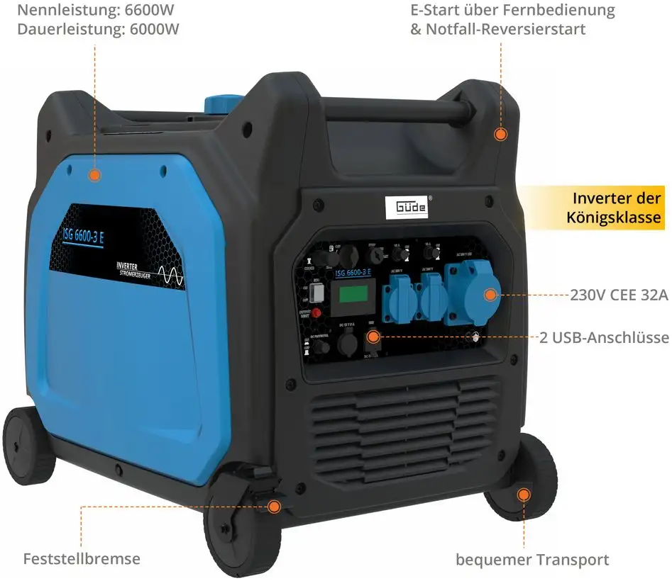 Gude Inverter stroomgenerator ISG 6600-3 E thumbnail 4