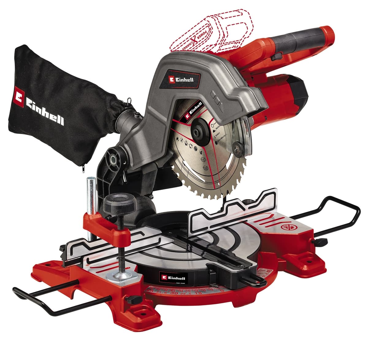 Einhell TE-MS 18/8 Li Solo - Accu Afkort-/Verstekzaag -Ø216 mm - Power X-Change