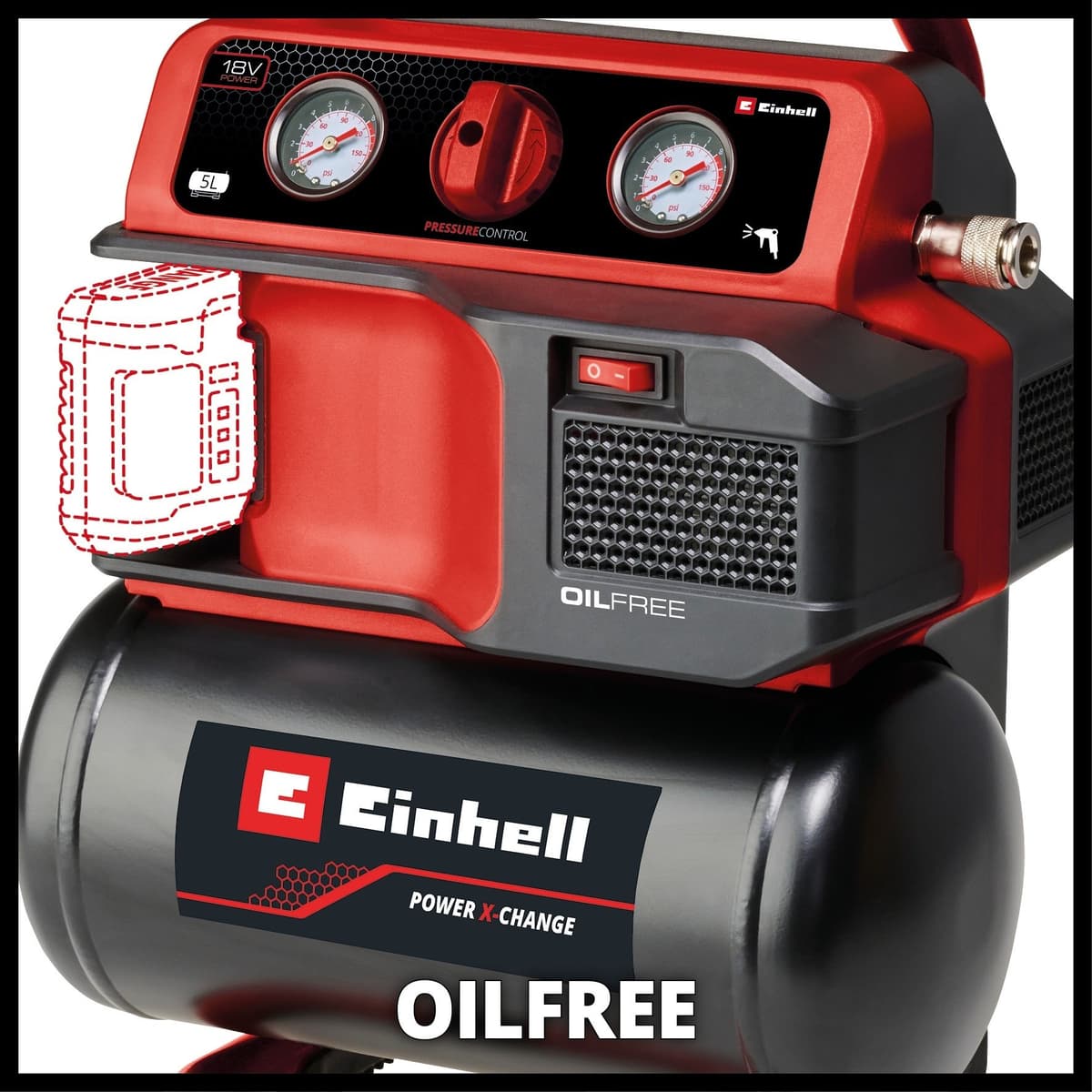 Einhell TE-AC 18/75 Li OF Solo - Accu Compressor - Power X-Change thumbnail 3