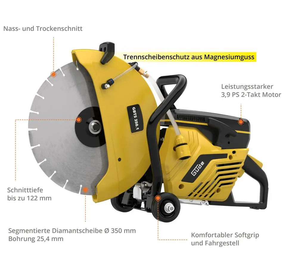 Güde Betonzaag GBTS 350.1 - 3,9PK thumbnail 6