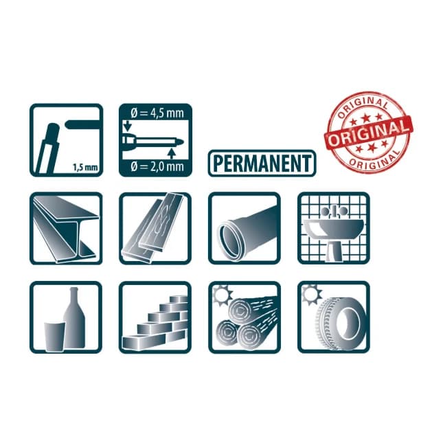 Pica-Ink 150/41 Markeerstift voor diepe gaten Blauw– Precisie tot in de kleinste hoeken thumbnail 4