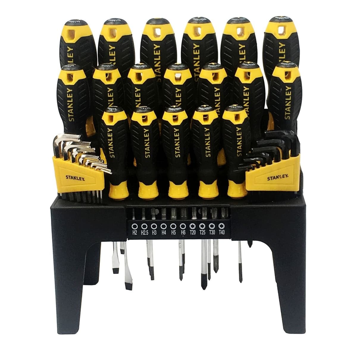 Stanley 44-delige Schroevendraaierset met Houders– Sleuf, Phillips, Pozi, Torx, Bits en Inbussleutels
