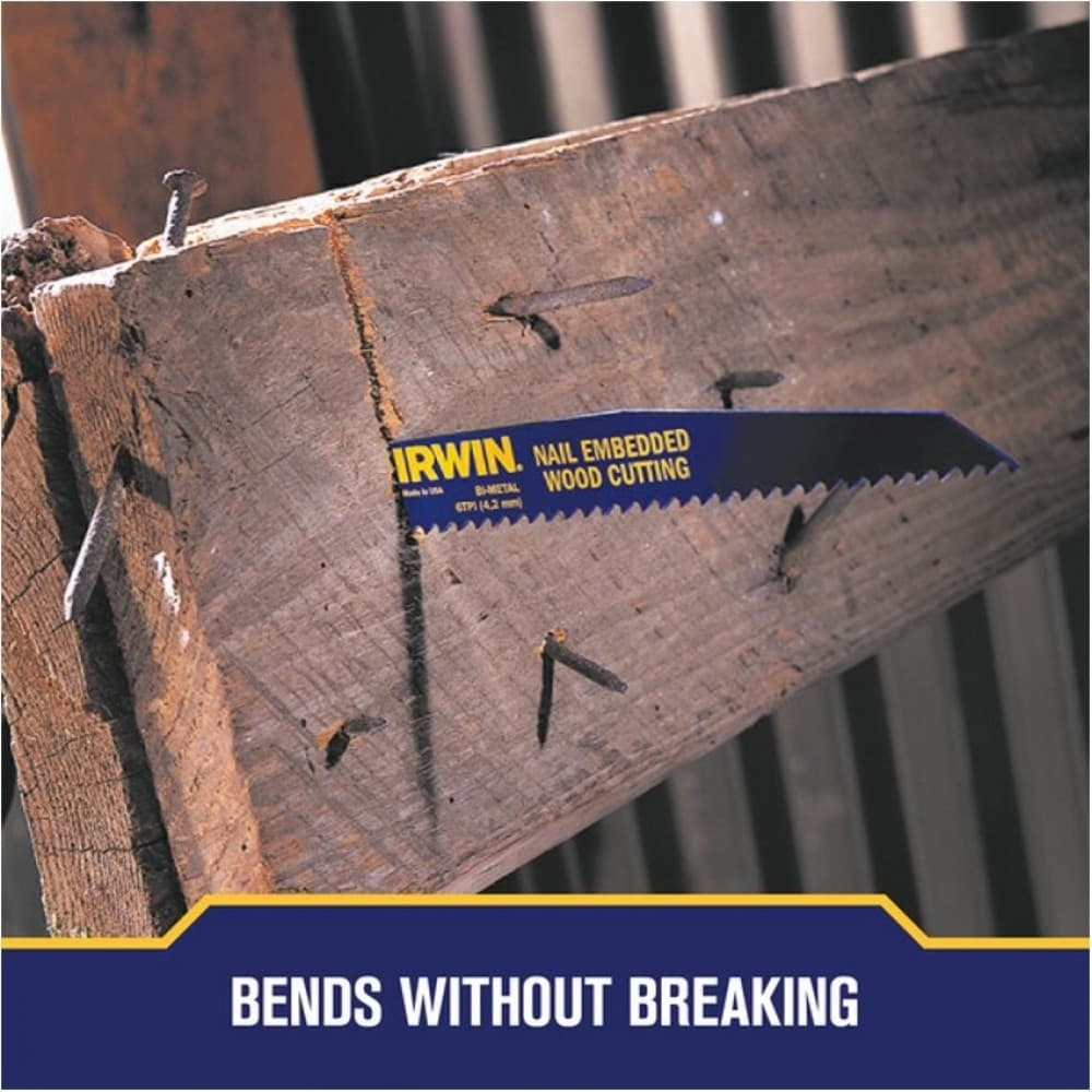 Reciprozaagblad 152mm 6TPI, zagen van hout met spijkers thumbnail 3