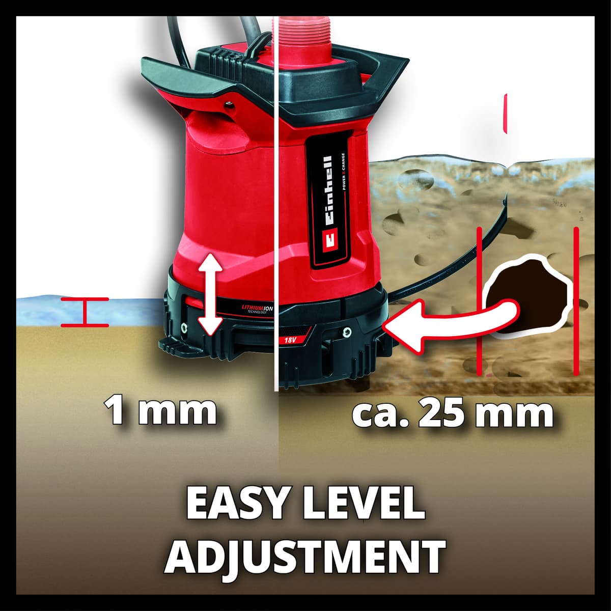 Einhell Accu Vuil-/Schoonwaterpomp GE-DP 18/25 LL Li– Solo thumbnail 10