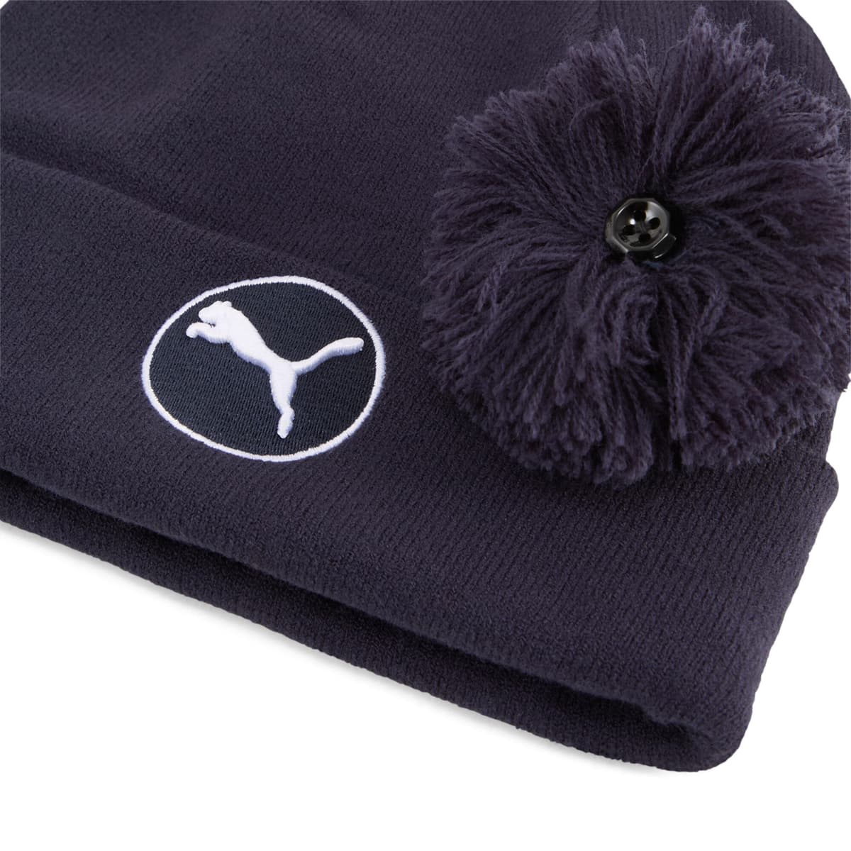 PUMA WRMLBL golfbeanie met afneembare pompon voor Heren, Blauw thumbnail 2