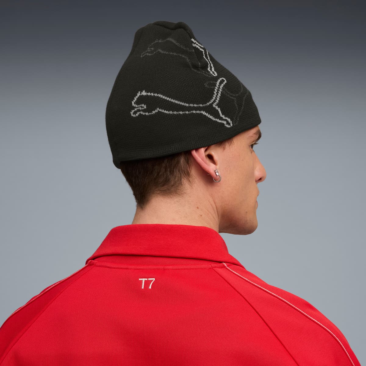 PUMA Cat Graphic beanie zonder boord, Zwart thumbnail 4