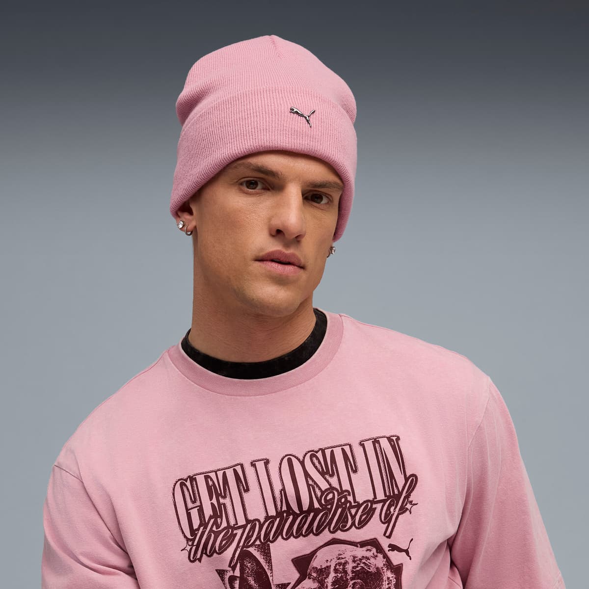 Metalen PUMA CAT beanie met hoge kroon, Roze thumbnail 4