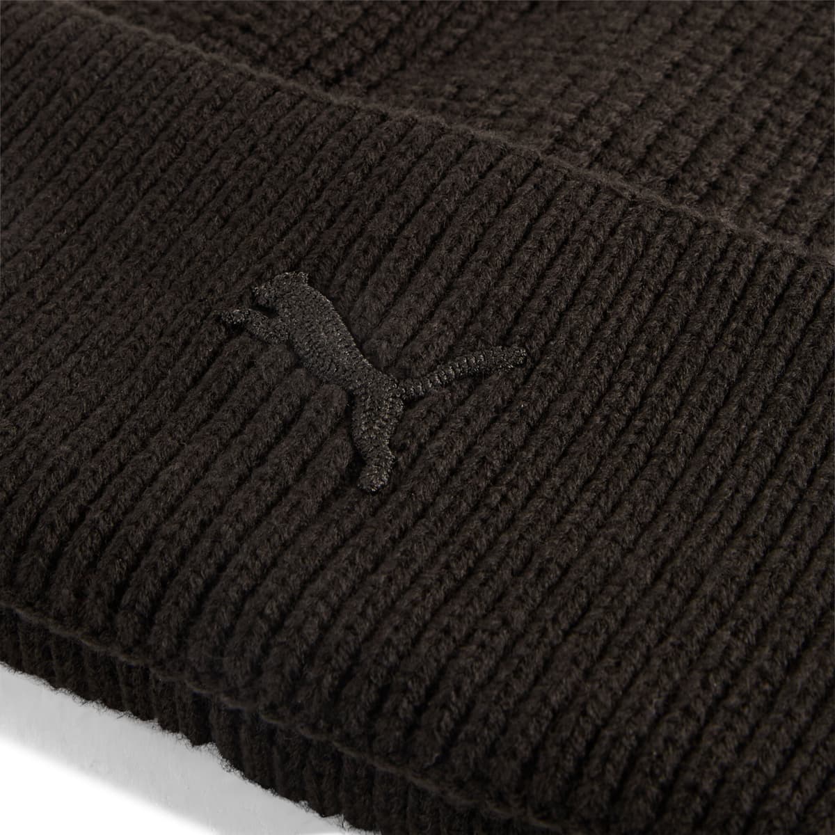 PUMA Wardrobe Essentials chunky beanie met middelhoge kruin, Zwart thumbnail 2