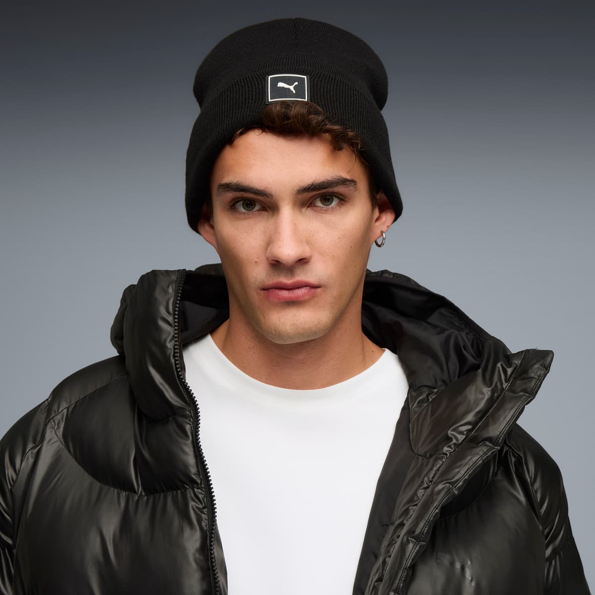 PUMA Wardrobe Essentials Beanie met hoge kruin, Zwart thumbnail 4
