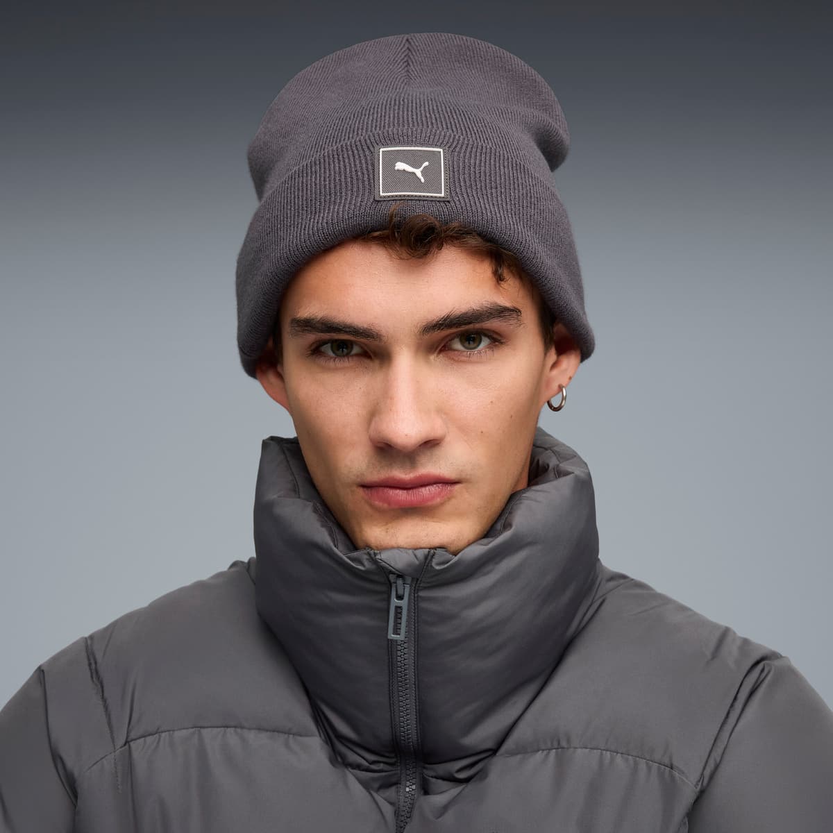 PUMA Wardrobe Essentials Beanie met hoge kruin, Grijs thumbnail 4