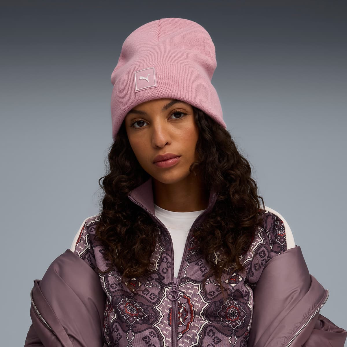 PUMA Wardrobe Essentials Beanie met hoge kruin, Roze thumbnail 4