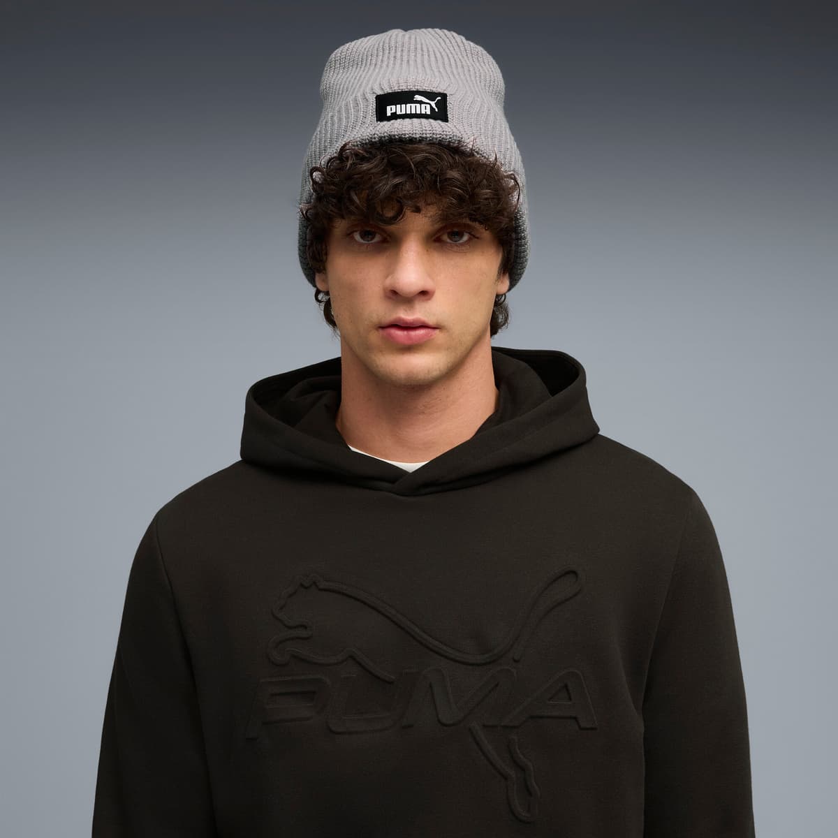 PUMA Premium Essentials beanie met hoge kroon, Grijs thumbnail 4