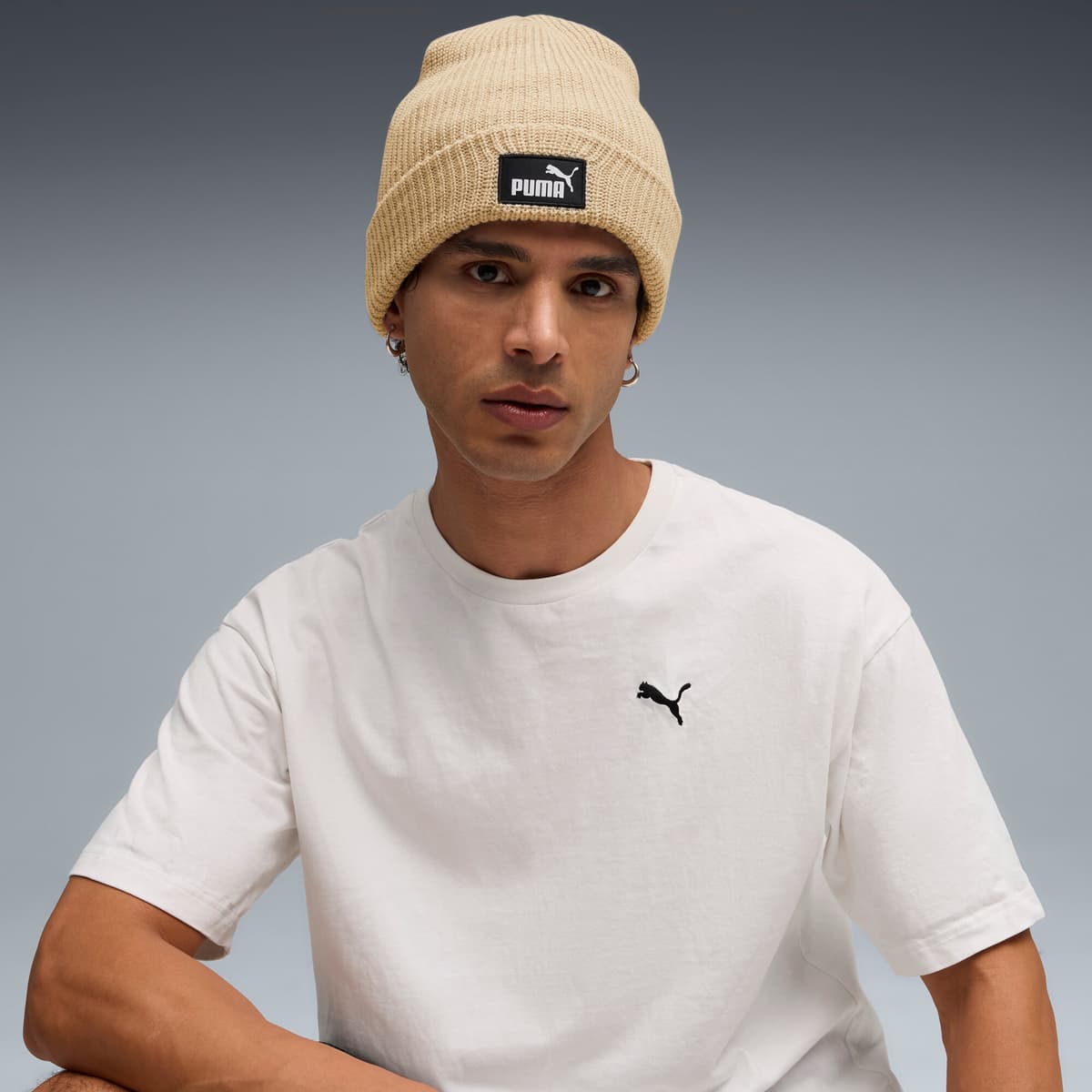 PUMA Premium Essentials beanie met hoge kroon, Roze/Bruin thumbnail 4